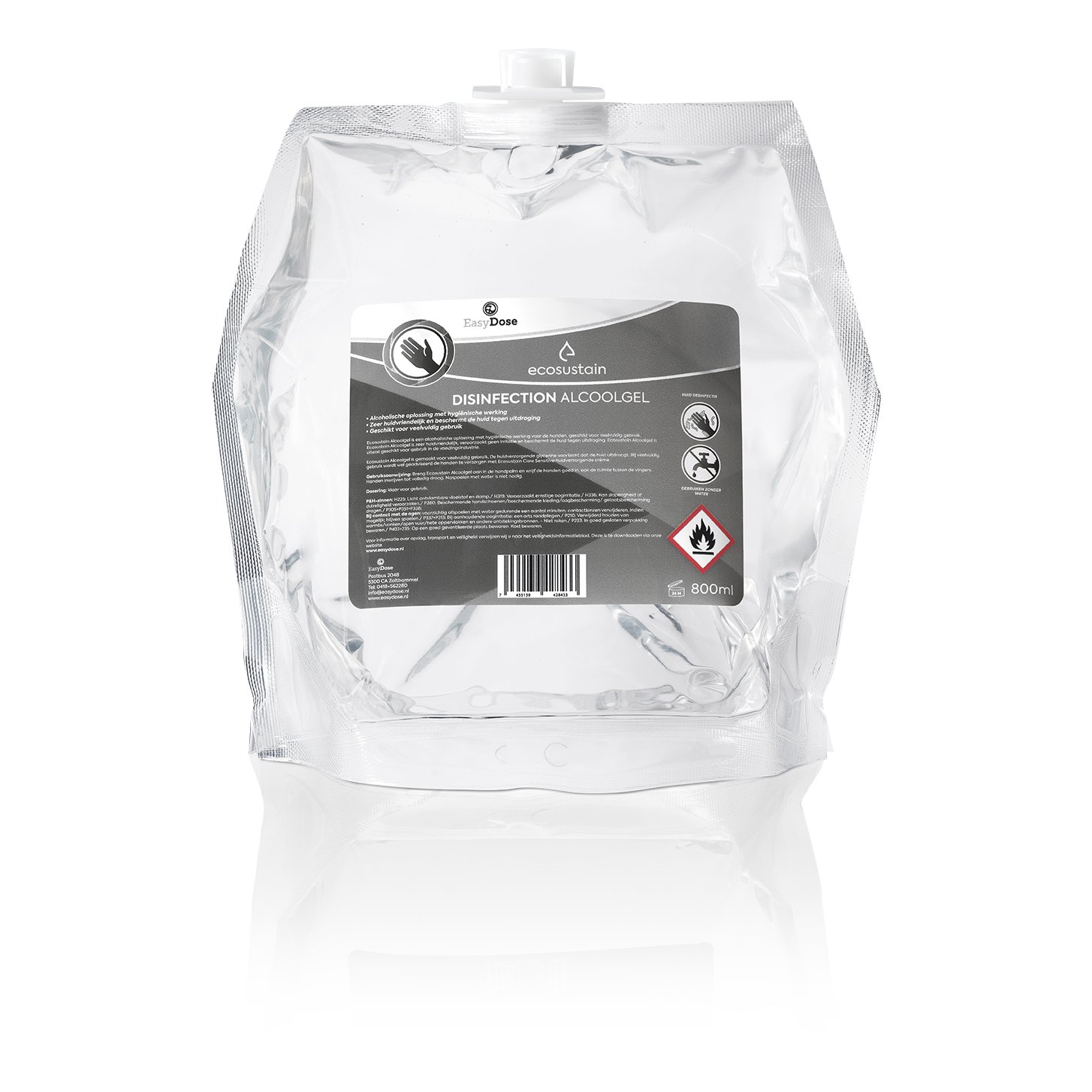 EcoSustain REVIVE Handgel Alcohol Desinfectie — 800 ml pouch