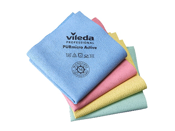 Vileda Professional PURmicro Active — blauw · 38x35 · Pak (5 stuks)